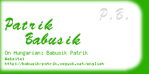 patrik babusik business card